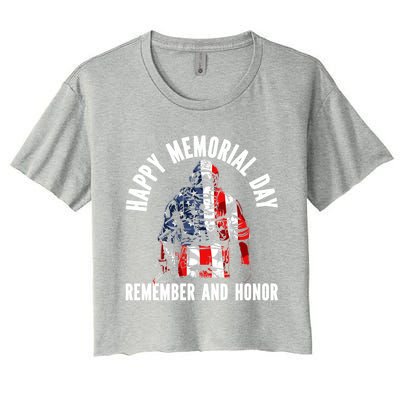 Freedom Patriotic Veteran Usa Flag American Memorial Day Gift Women's Crop Top Tee