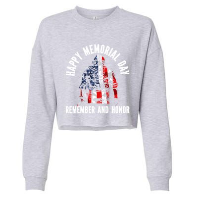 Freedom Patriotic Veteran Usa Flag American Memorial Day Gift Cropped Pullover Crew