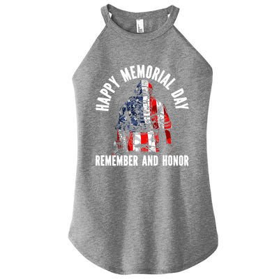 Freedom Patriotic Veteran Usa Flag American Memorial Day Gift Women's Perfect Tri Rocker Tank