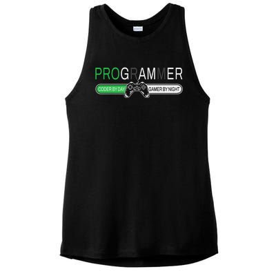 Funny Programmer Video Game Lover Gamer Dad Ladies PosiCharge Tri-Blend Wicking Tank