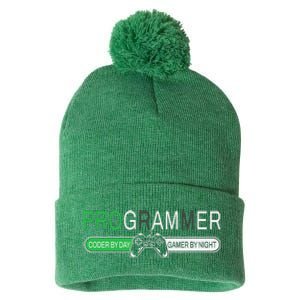 Funny Programmer Video Game Lover Gamer Dad Pom Pom 12in Knit Beanie