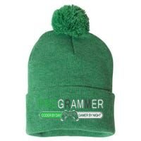 Funny Programmer Video Game Lover Gamer Dad Pom Pom 12in Knit Beanie