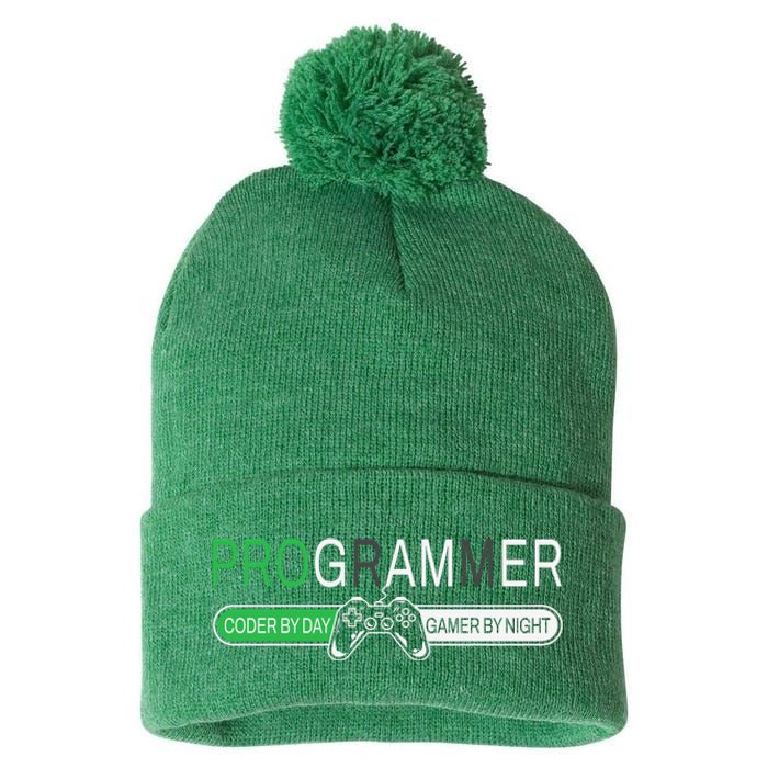 Funny Programmer Video Game Lover Gamer Dad Pom Pom 12in Knit Beanie