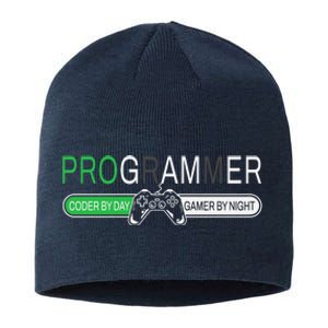 Funny Programmer Video Game Lover Gamer Dad Sustainable Beanie