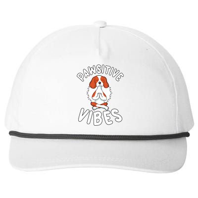 Funny Pawsitive Vibes Pun Cute Yoga Dog Beagle Lovers Cute Gift Snapback Five-Panel Rope Hat