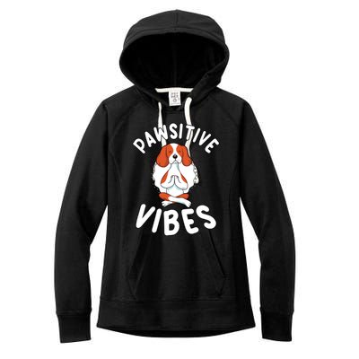 Funny Pawsitive Vibes Pun Cute Yoga Dog Beagle Lovers Cute Gift Women's Fleece Hoodie