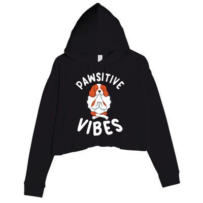 Funny Pawsitive Vibes Pun Cute Yoga Dog Beagle Lovers Cute Gift Crop Fleece Hoodie