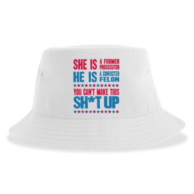 Former Prosecutor Vs Felon Pro Kamalaharris 2024 President Sustainable Bucket Hat