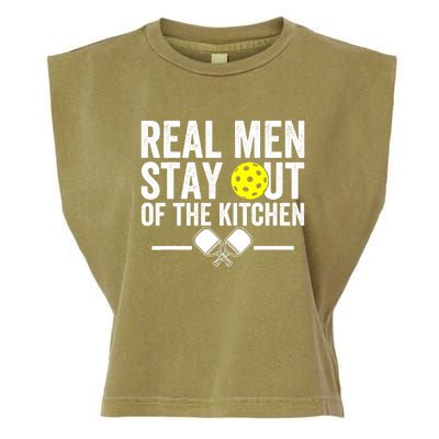 Funny Pickleball Vintage Real Man Stay Out Of The Kitchen Gift Garment-Dyed Women's Muscle Tee