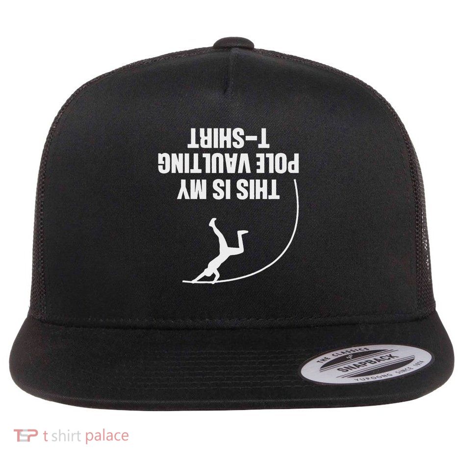 Funny Pole Vaulting Design Men Women Vaulter Track And Field Flat Bill Trucker Hat
