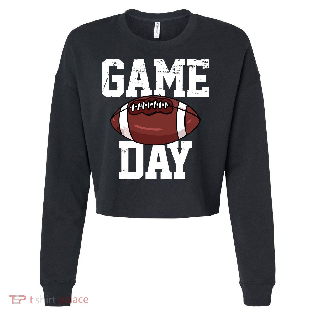 Football Player Vintage Gift Cropped Pullover Crew