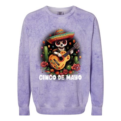 Funny Pembroke Welsh Dog Cinco De Mayo Mexican Party Funny Gift Colorblast Crewneck Sweatshirt