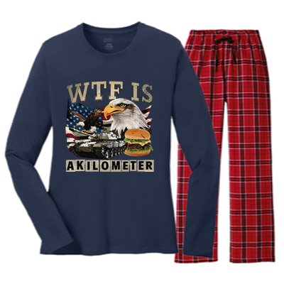 Funny Political Wtf Is Akilometer Women's Long Sleeve Flannel Pajama Set 