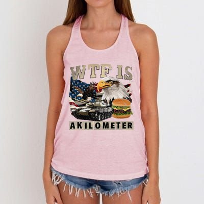 Funny Political Wtf Is Akilometer Women's Knotted Racerback Tank