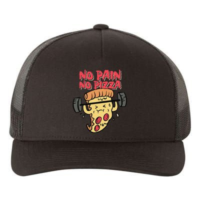 funny Pizza Workout No Pain No Pizza foodie Yupoong Adult 5-Panel Trucker Hat