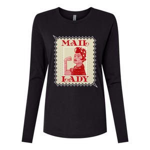 Female Postal Worker Mail Lady Stamp World Post Day Womens Cotton Relaxed Long Sleeve T-Shirt