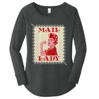 Female Postal Worker Mail Lady Stamp World Post Day Women's Perfect Tri Tunic Long Sleeve Shirt