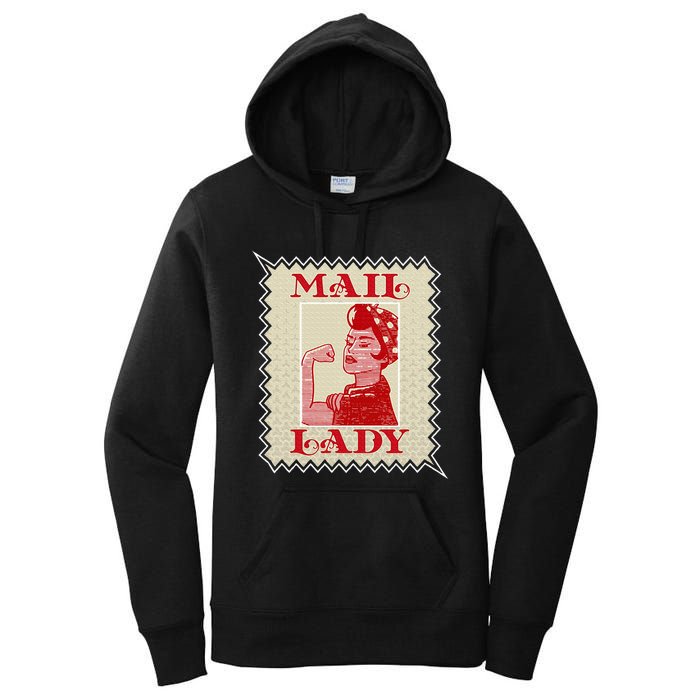 Female Postal Worker Mail Lady Stamp World Post Day Women's Pullover Hoodie