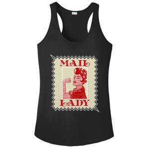 Female Postal Worker Mail Lady Stamp World Post Day Ladies PosiCharge Competitor Racerback Tank