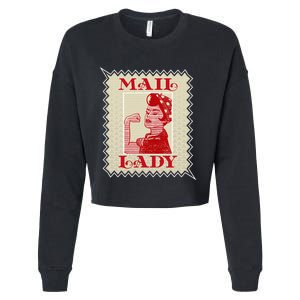 Female Postal Worker Mail Lady Stamp World Post Day Cropped Pullover Crew