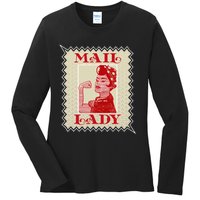 Female Postal Worker Mail Lady Stamp World Post Day Ladies Long Sleeve Shirt