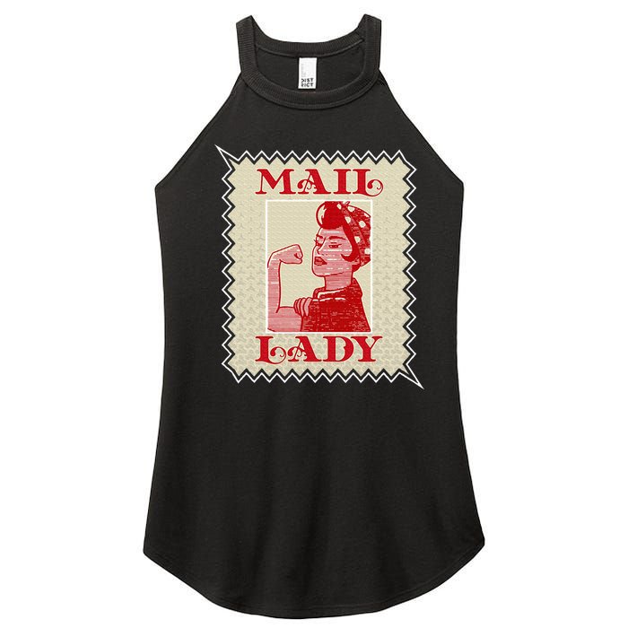 Female Postal Worker Mail Lady Stamp World Post Day Women's Perfect Tri Rocker Tank