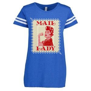 Female Postal Worker Mail Lady Stamp World Post Day Enza Ladies Jersey Football T-Shirt