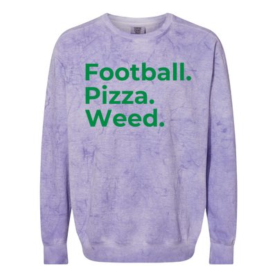 Football Pizza Weed Colorblast Crewneck Sweatshirt