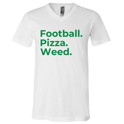 Football Pizza Weed V-Neck T-Shirt