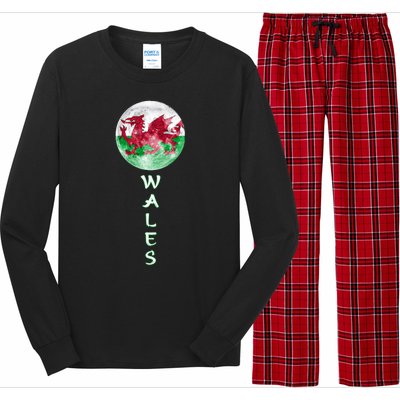 Funny Proud Welsh Flag Designs Gift Long Sleeve Pajama Set