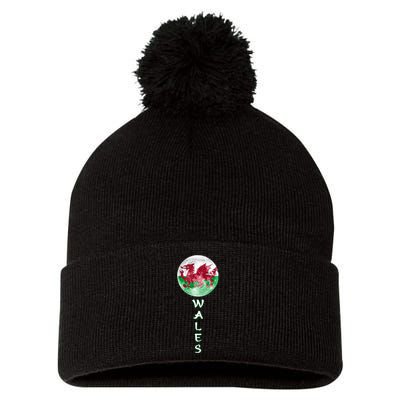 Funny Proud Welsh Flag Designs Gift Pom Pom 12in Knit Beanie