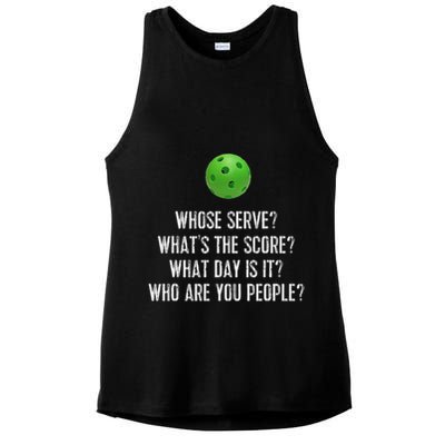 Funny Pickleball Whose Serve League Pickleball Team Ladies PosiCharge Tri-Blend Wicking Tank