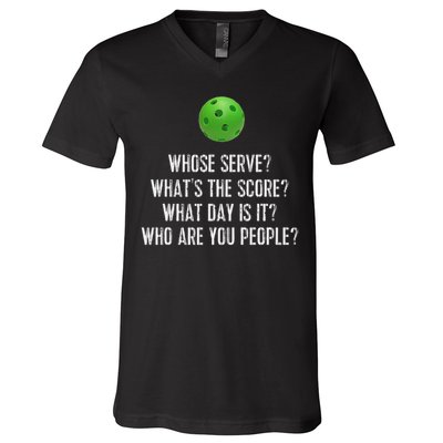 Funny Pickleball Whose Serve League Pickleball Team V-Neck T-Shirt