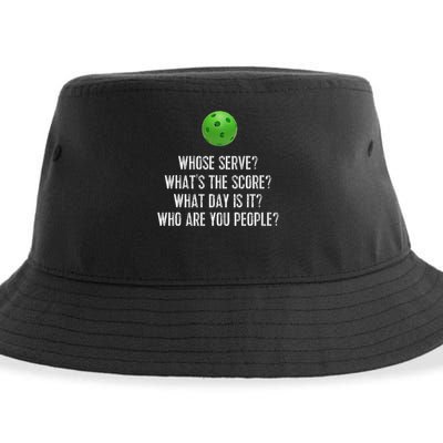 Funny Pickleball Whose Serve League Pickleball Team Sustainable Bucket Hat