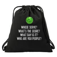 Funny Pickleball Whose Serve League Pickleball Team Drawstring Bag