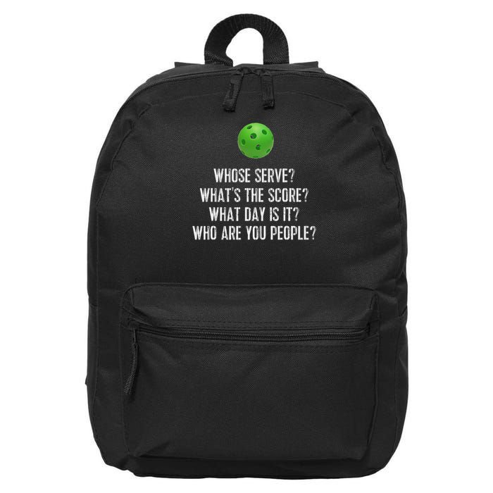 Funny Pickleball Whose Serve League Pickleball Team 16 in Basic Backpack