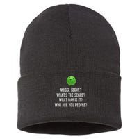Funny Pickleball Whose Serve League Pickleball Team Sustainable Knit Beanie