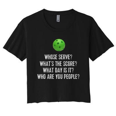 Funny Pickleball Whose Serve League Pickleball Team Crop Top