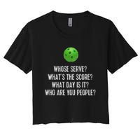 Funny Pickleball Whose Serve League Pickleball Team Crop Top