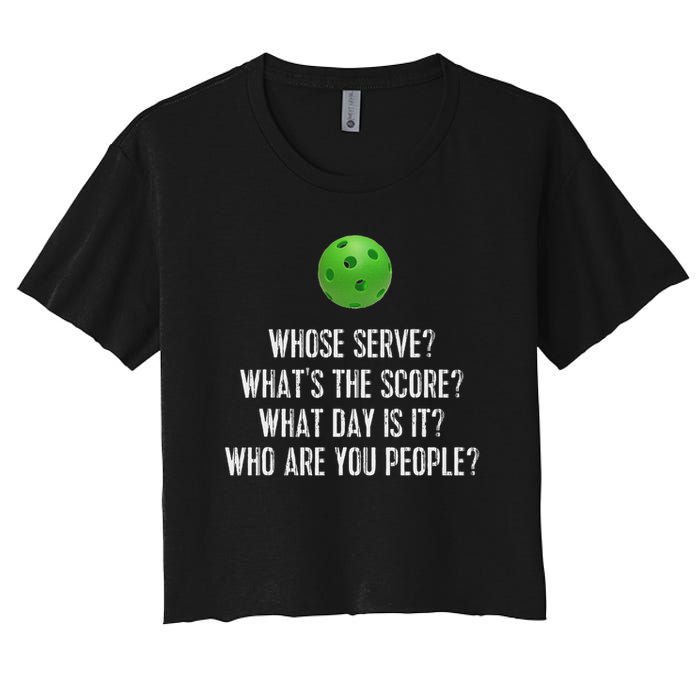 Funny Pickleball Whose Serve League Pickleball Team Crop Top