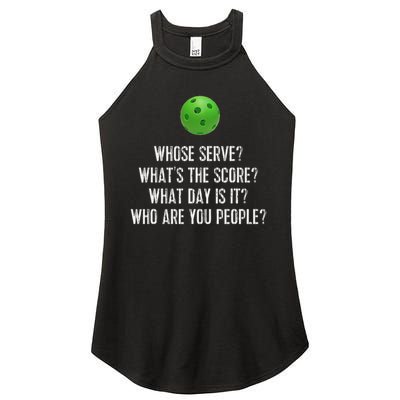 Funny Pickleball Whose Serve League Pickleball Team Women's Perfect Tri Rocker Tank