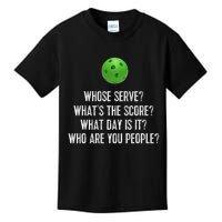 Funny Pickleball Whose Serve League Pickleball Team Kids T-Shirt