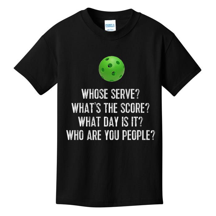 Funny Pickleball Whose Serve League Pickleball Team Kids T-Shirt