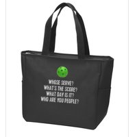 Funny Pickleball Whose Serve League Pickleball Team Zip Tote Bag