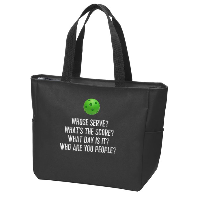 Funny Pickleball Whose Serve League Pickleball Team Zip Tote Bag
