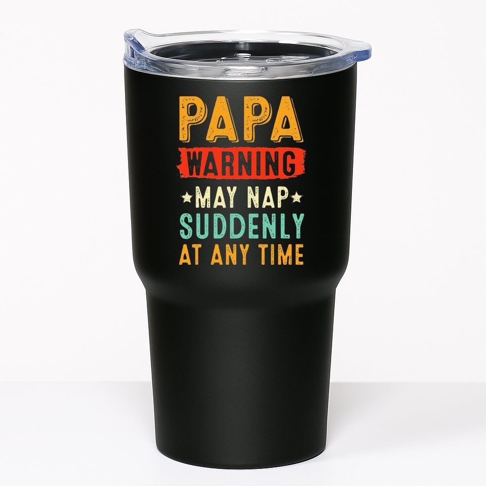 Funny Papa Warning May Nap Suddenly At Any Time Vintage Father Day Tumbler