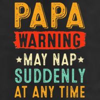 Funny Papa Warning May Nap Suddenly At Any Time Vintage Father Day Golf Towel