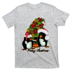 Funny Penguin With Christmas Hat T-Shirt