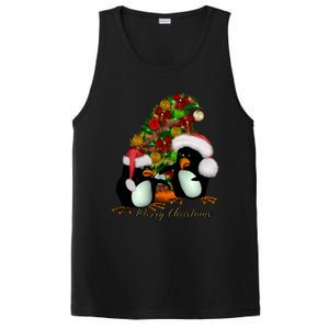 Funny Penguin With Christmas Hat PosiCharge Competitor Tank