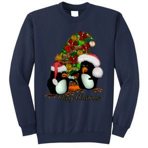 Funny Penguin With Christmas Hat Sweatshirt